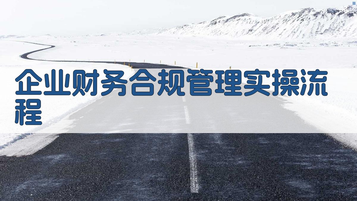 企业财务合规管理实操流程 图2