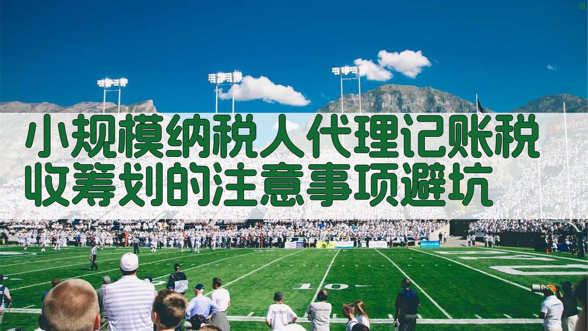 小规模纳税人代理记账税收筹划的注意事项/避坑 图4