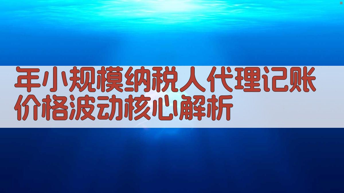 年小规模纳税人代理记账价格波动核心解析 图1