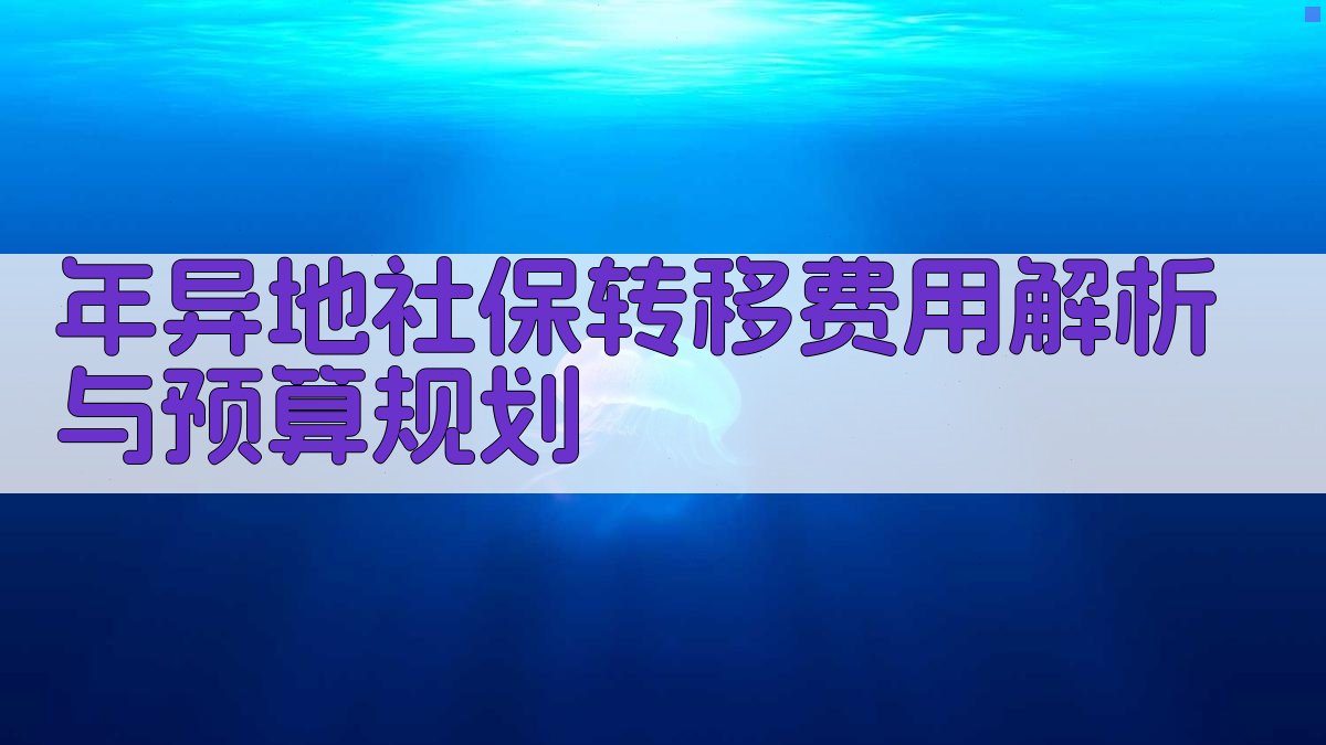 年异地社保转移费用解析与预算规划 图2