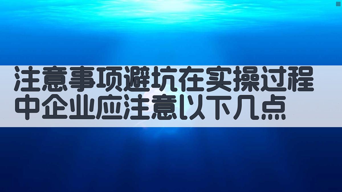 注意事项/避坑：在实操过程中，企业应注意以下几点。 图4