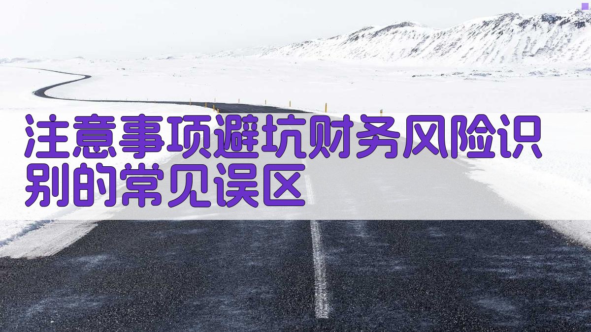 注意事项/避坑：财务风险识别的常见误区 图3
